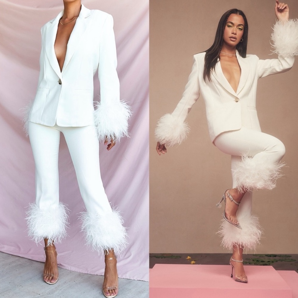 House of CB FAE feather trousers
